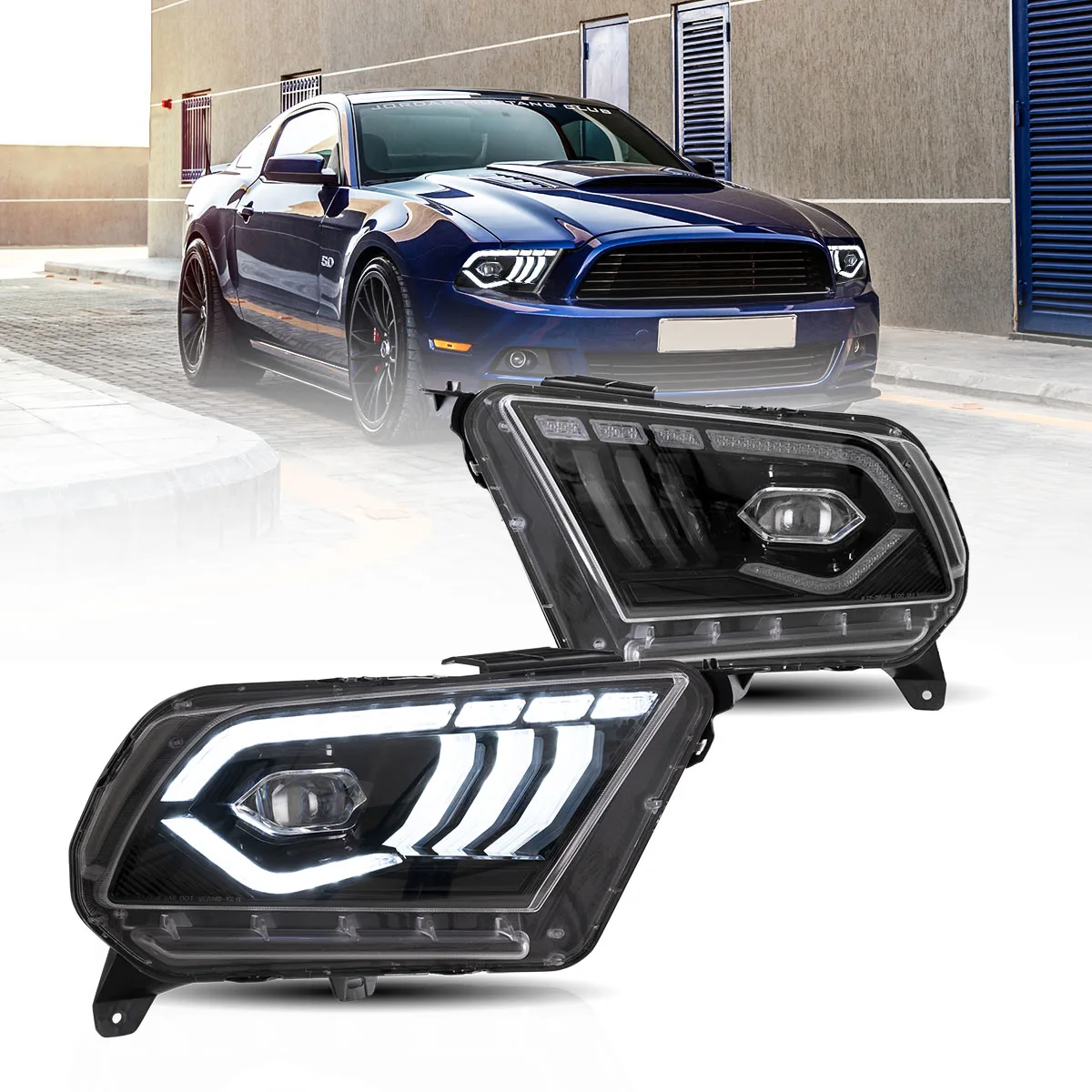 LED Dual Beam Projector HeadLights Black