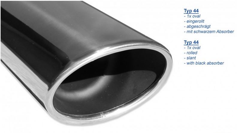 Audi A3 - 8V Sportback Endschalldämpfer einseitig - 140x90 Typ 44