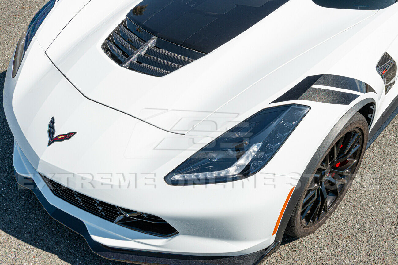 14-19 Corvette C7 Z06 GM Werksausführung CARBON FIBER Hood Vent Louver Cover