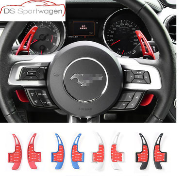Ford Mustang ab 2015 Paddle Schalthebel, Rot, Blau, Silber, Schwarz SET