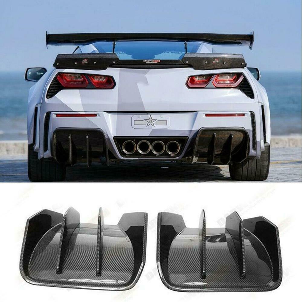 Carbon Diffusor Heckdiffusor 2 Stück Passend für 2014-2019 Corvette C7 Hecklippen Splitter