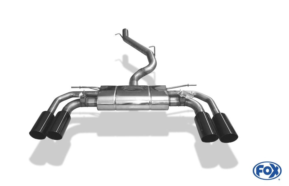 4x4 Halbanlage ab Kat - 2x100 Typ 25 rechts/links schwarz emalliert - mit 2 elektronischen Klappen