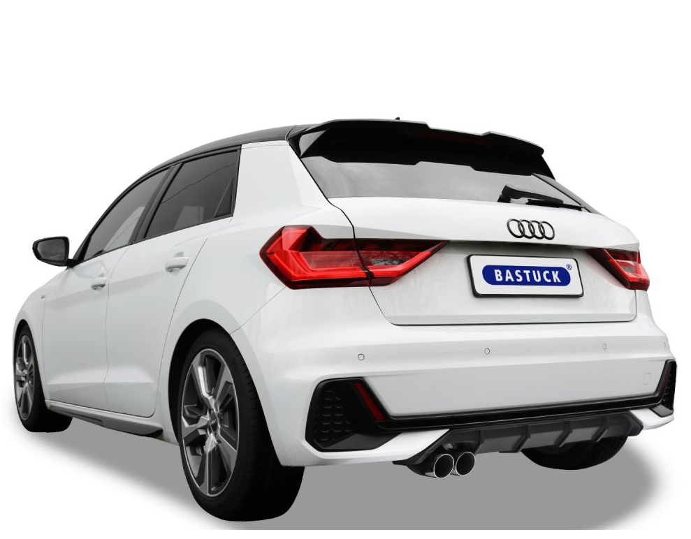 Bastuck Komplettanlage für Audi A1 Typ GB (Sportback) 2x70mm, 20° schräg geschnitten