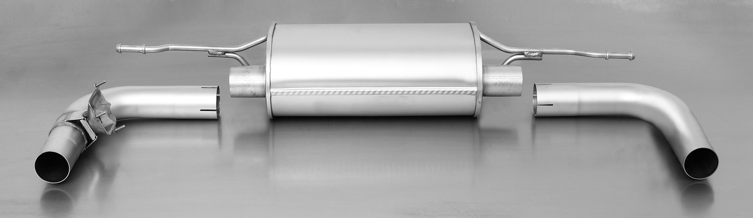 Sportschalldämpfer mittig für Links/Rechts-Anlage (ohne Endrohre)